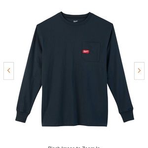 Men's 2X-Large Blue Heavy-Duty Cotton/Polyester Long-Sleeve Pocket T-Shirt